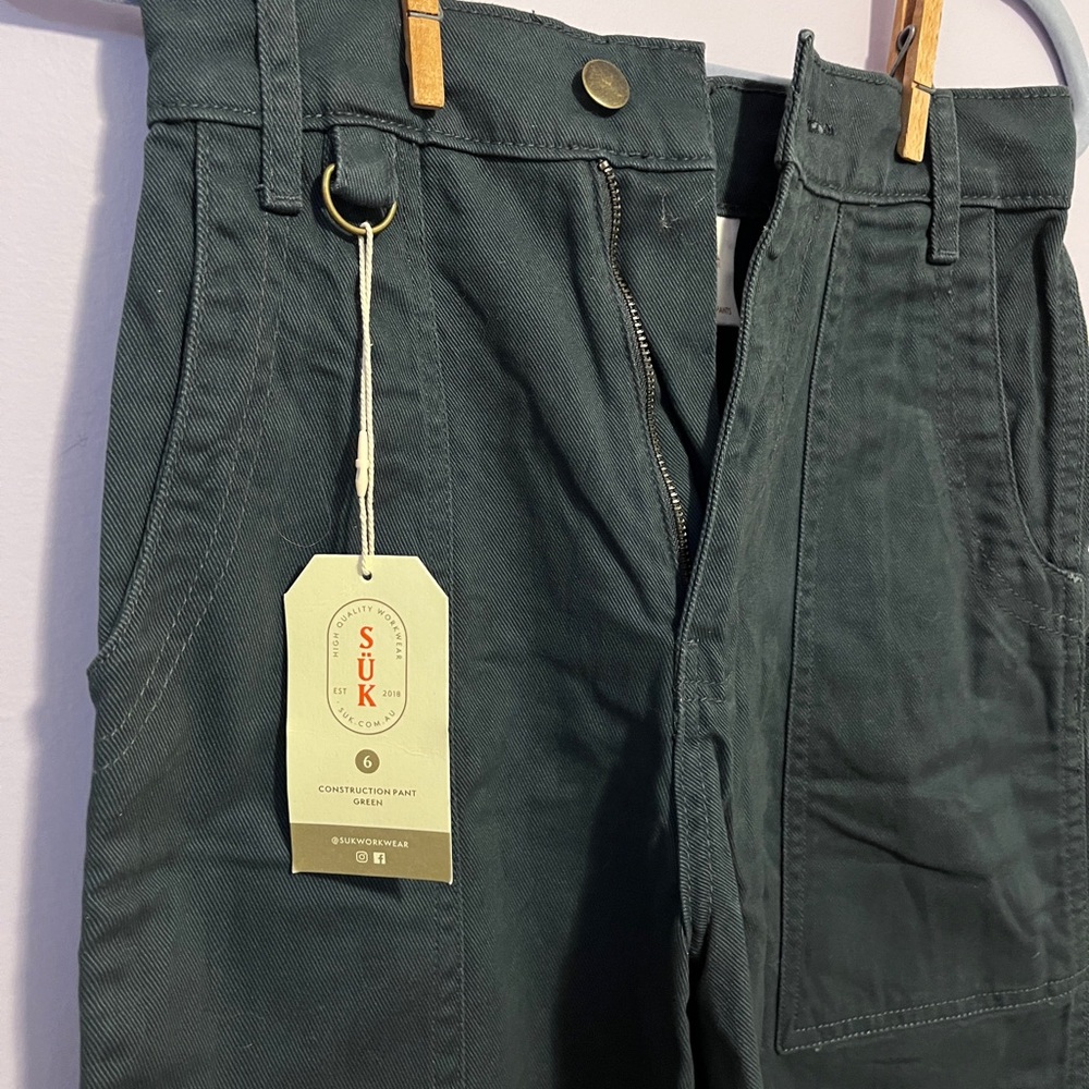 Suk Workwear green Construction Pant NWT
